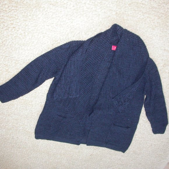Dark Blue Chunky Shawl Collar Cardigan - Picture 7 of 7